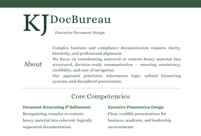 professionally format, clean up and structure your business document